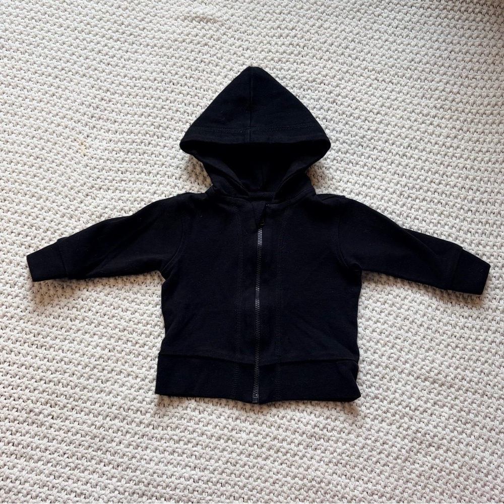 Pact 100% Organic Cotton Black Unisex Baby Zip-Up Hoodie 3-6M